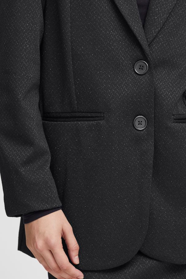 Ichi Kate Lurex Sparkle Black Blazer