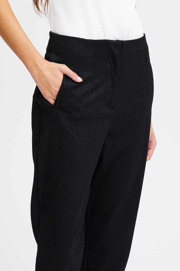 Ichi Kate Lurex Sparkle Black Trousers