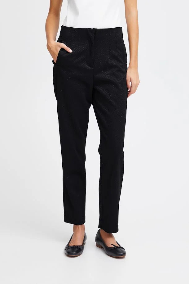 Ichi Kate Lurex Sparkle Black Trousers