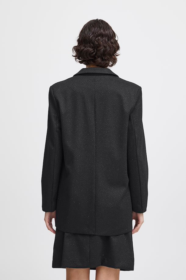 Ichi Kate Lurex Sparkle Black Blazer