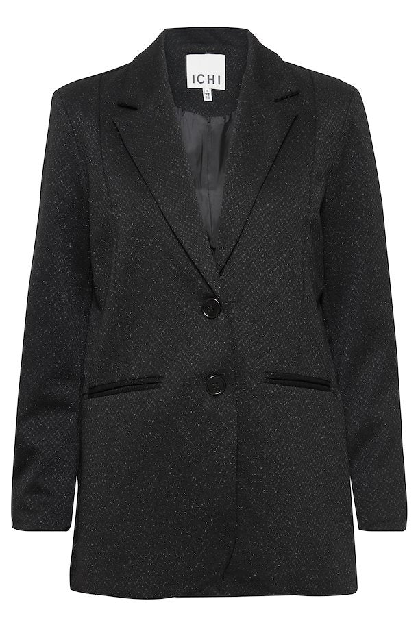 Ichi Kate Lurex Sparkle Black Blazer