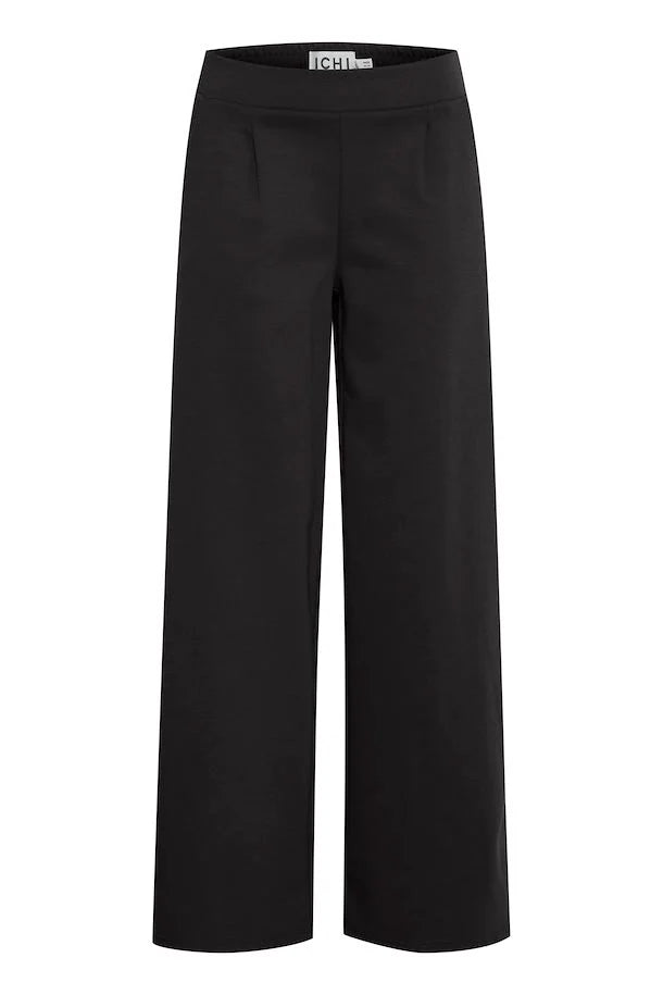 Ichi Black Kate Wide Long Trousers