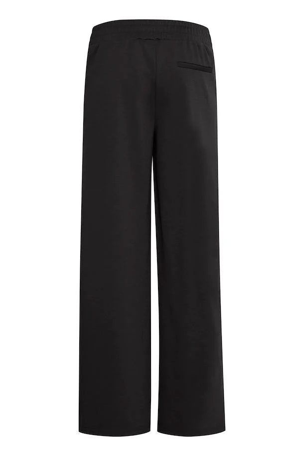 Ichi Black Kate Wide Long Trousers