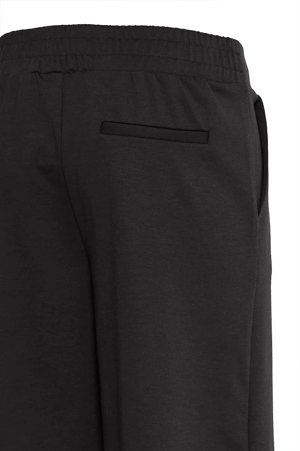 Ichi Black Kate Wide Long Trousers
