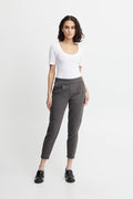 Ichi Kate Black Piqué Trousers