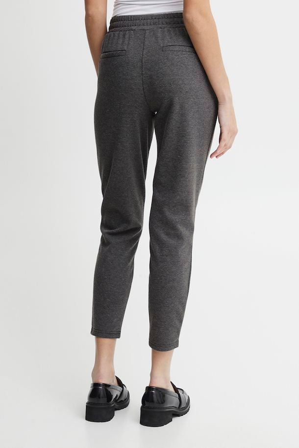 Ichi Kate Black Piqué Trousers