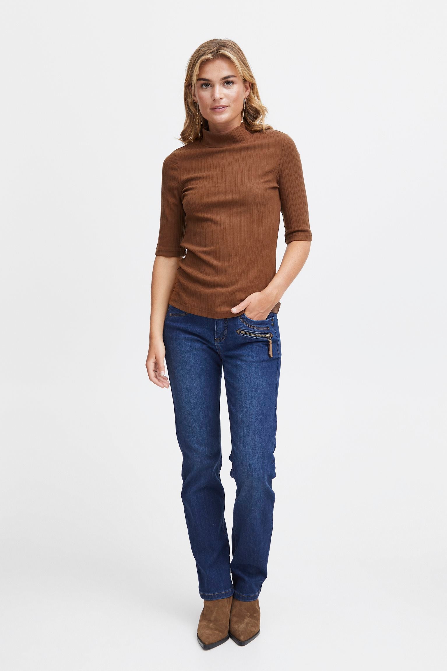Chandail Henley Brun Fransa