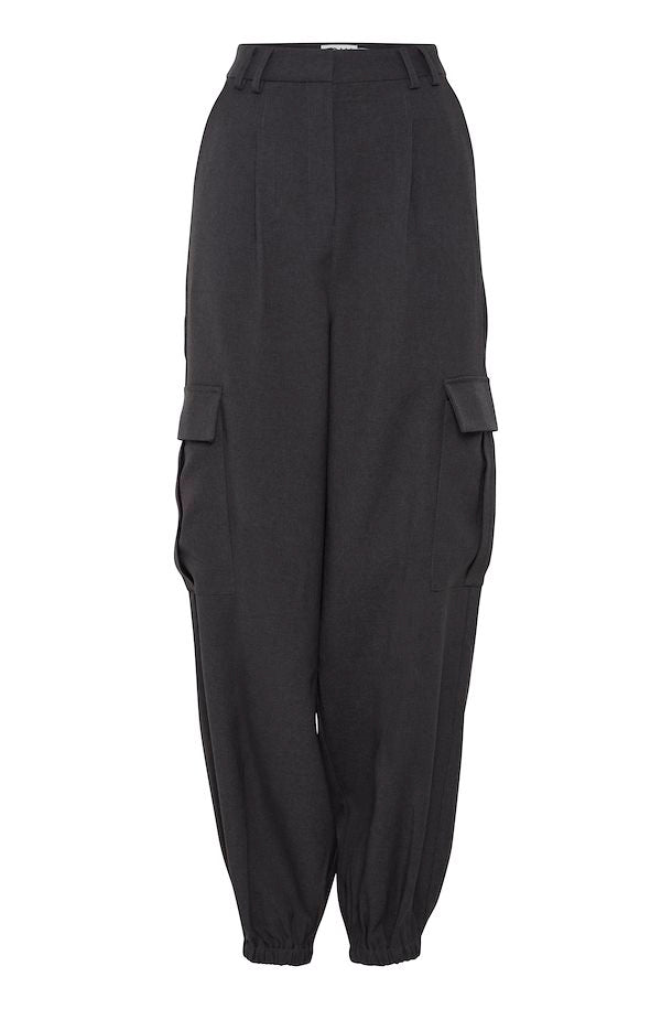 Ichi Dark Grey Mélange Zimmes Trousers
