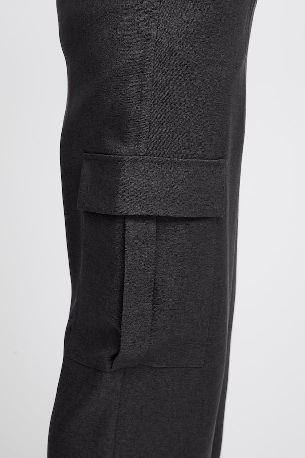 Ichi Dark Grey Mélange Zimmes Trousers