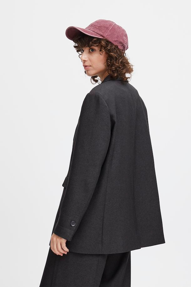 Ichi Dark Grey Blend Zimmie Blazer