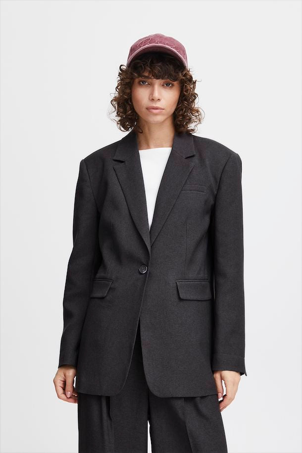 Ichi Dark Grey Blend Zimmie Blazer