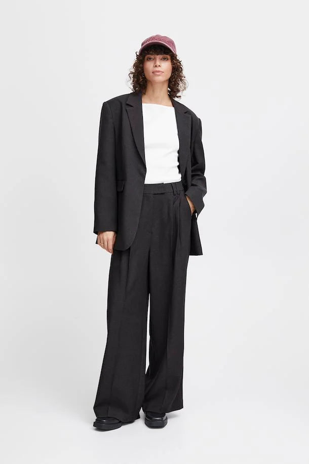 Ichi Dark Grey Blend Zimmie Blazer