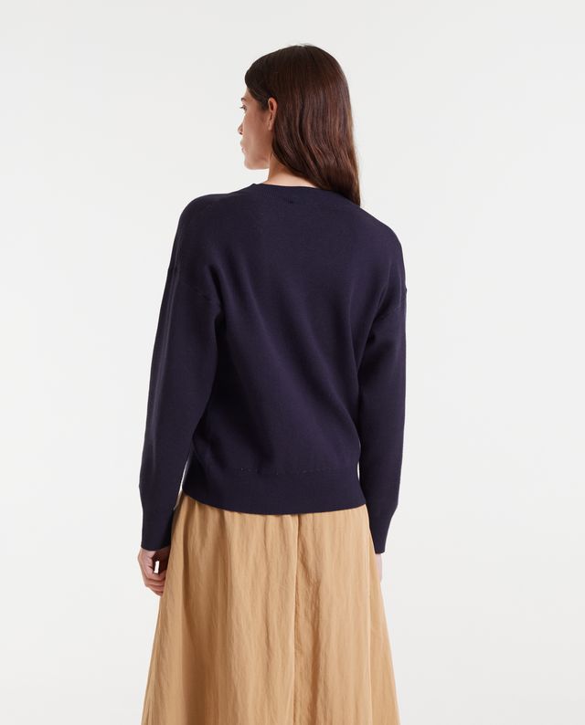 Chandail Jumper Intarsia Bleu Marine Compania Fantastica