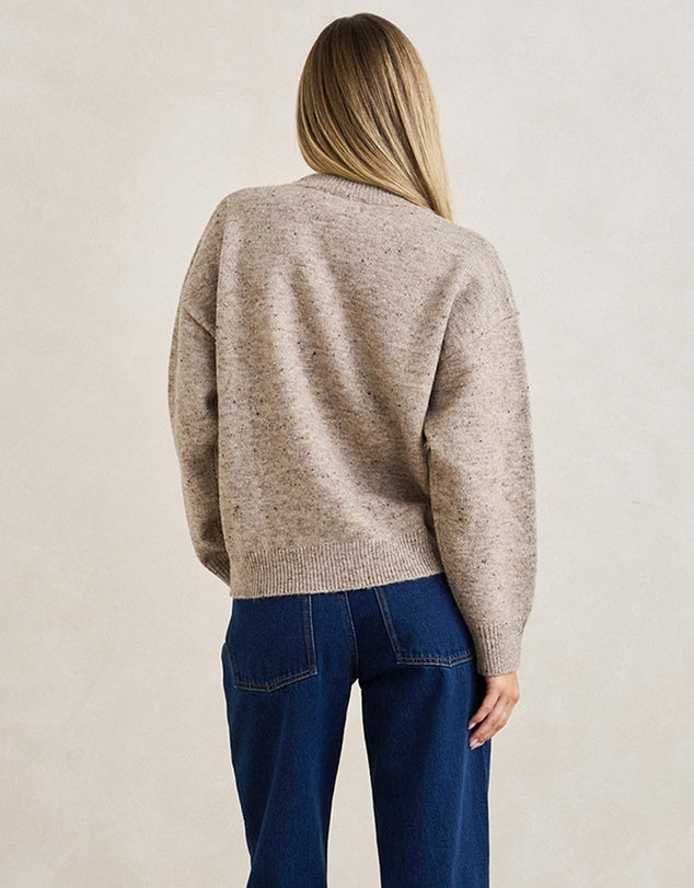 Rumi Speckle Oatmeal Rhythm Sweater