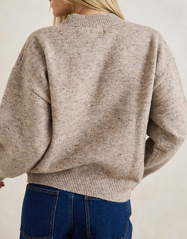 Rumi Speckle Oatmeal Rhythm Sweater