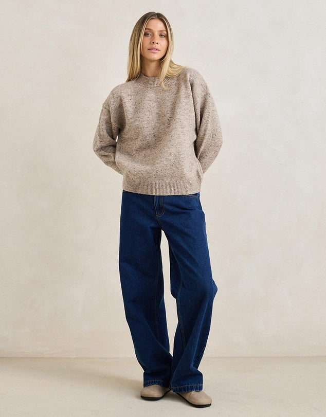 Rumi Speckle Oatmeal Rhythm Sweater