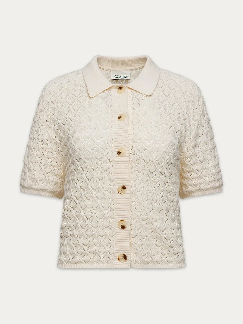 Monica Beach Crochet Shirt Cream Kuwalla Tee