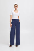 Trousers Kate Wide Long Medieval Blue Ichi