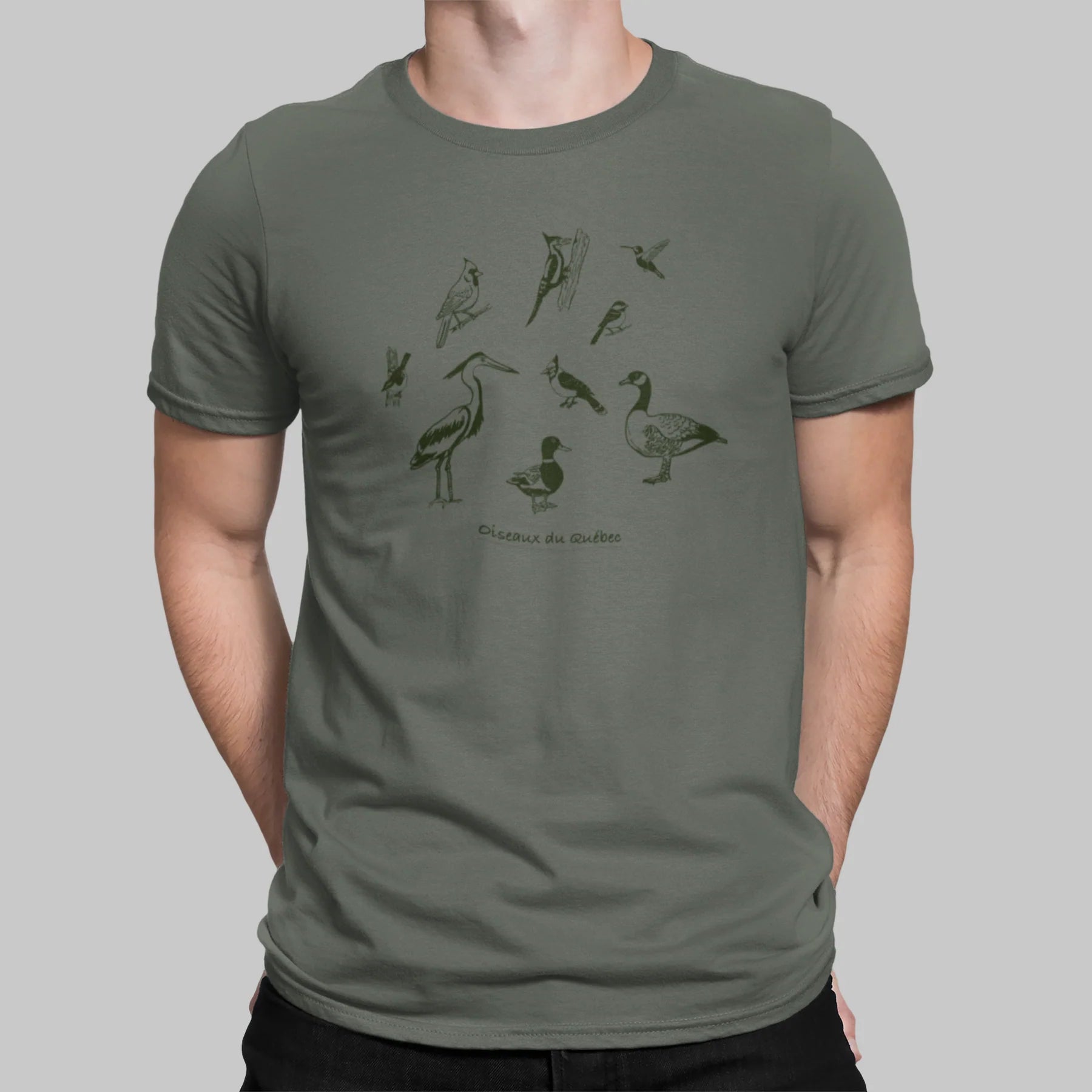 Baltrakon Sage Green Quebec Birds T-Shirt