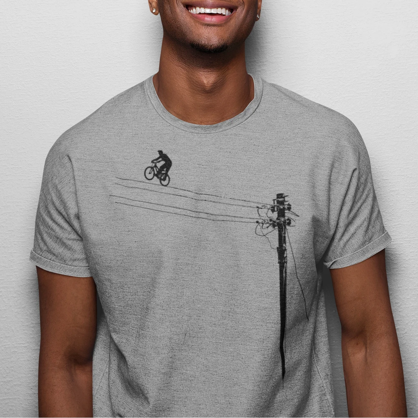 T-Shirt Vélo Électrique Gris Baltrakon