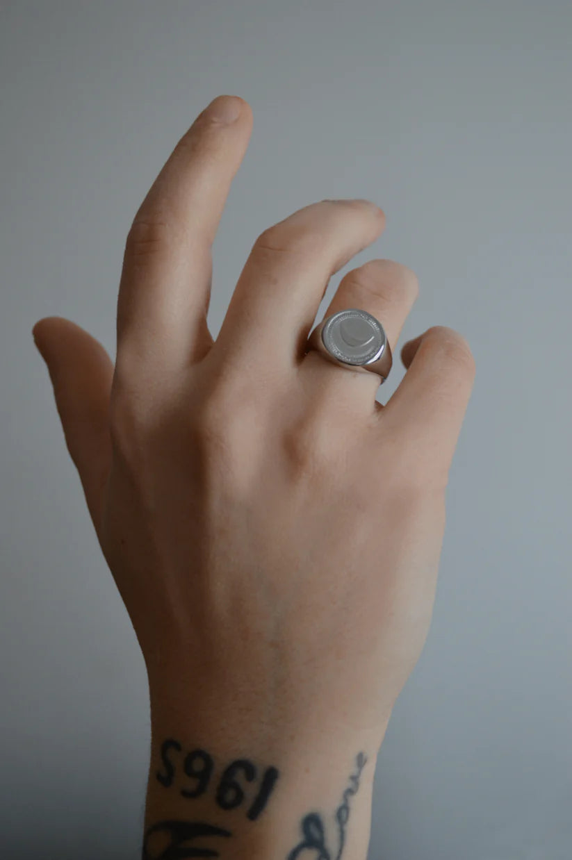 Unusual Moon Ring Silver
