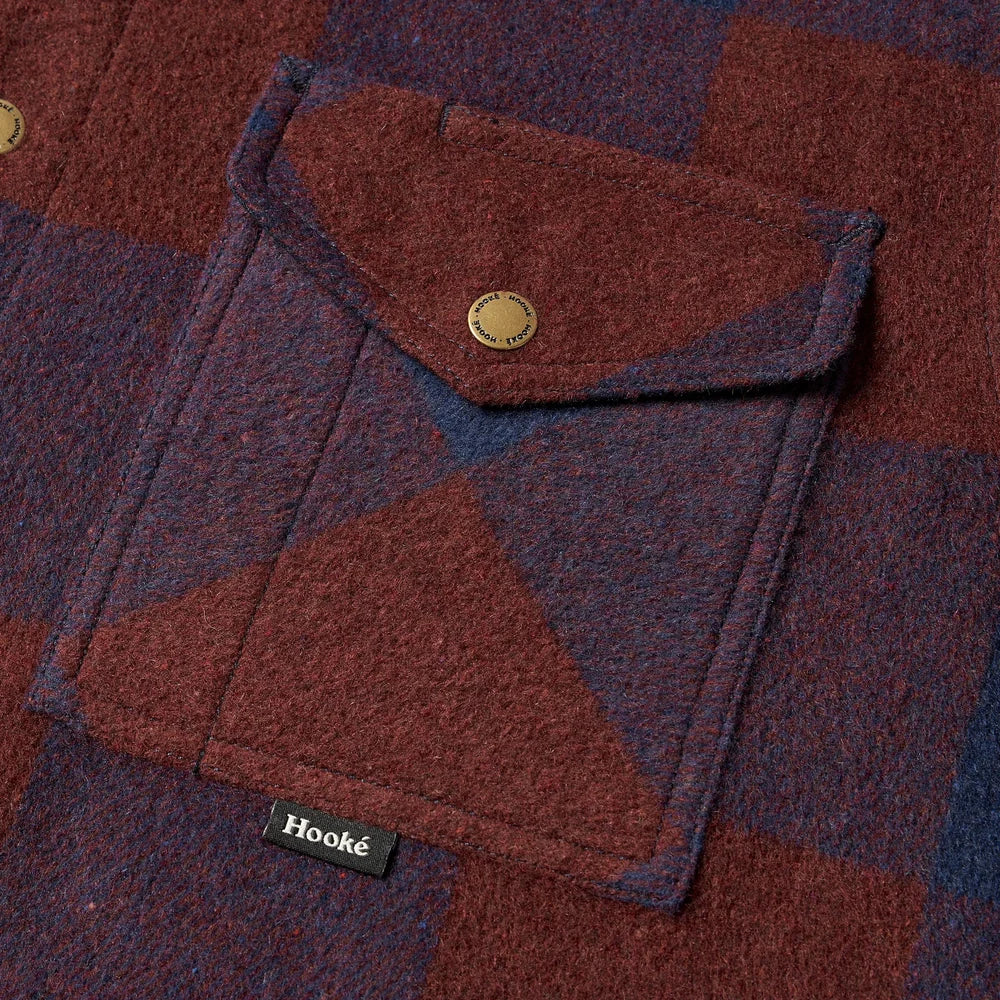 Sur-Chemise Canadian Overshirt Marine & Bourgogne Hooké