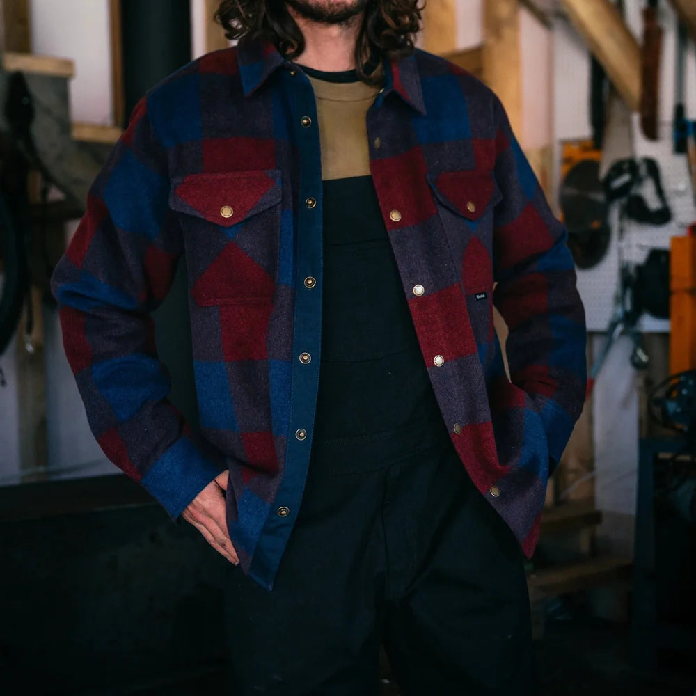 Sur-Chemise Canadian Overshirt Marine & Bourgogne Hooké