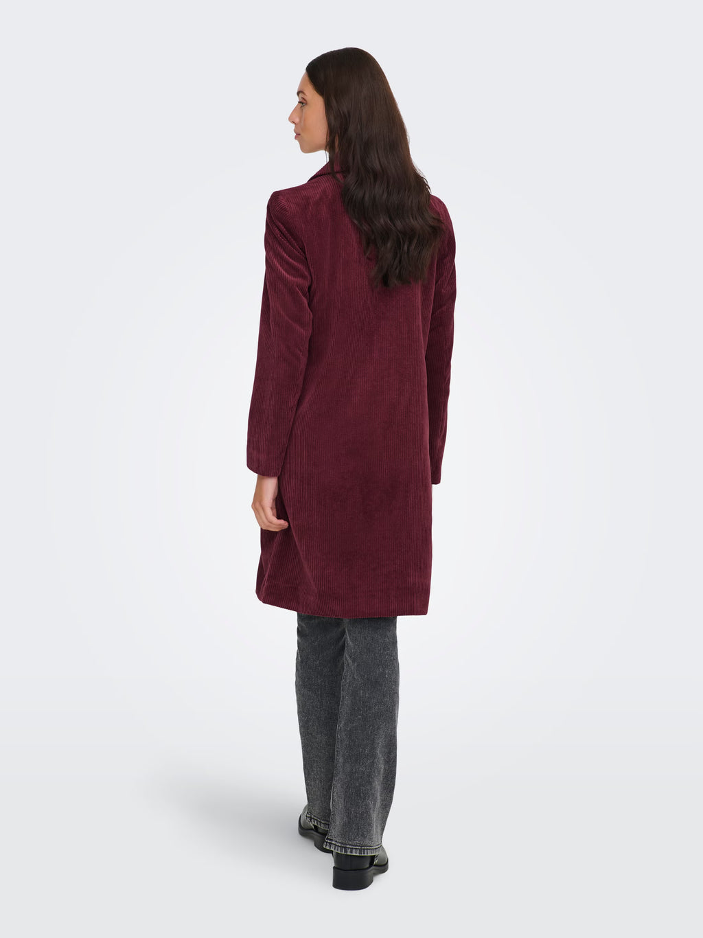 Manteau Astrid Cord Framboise Only