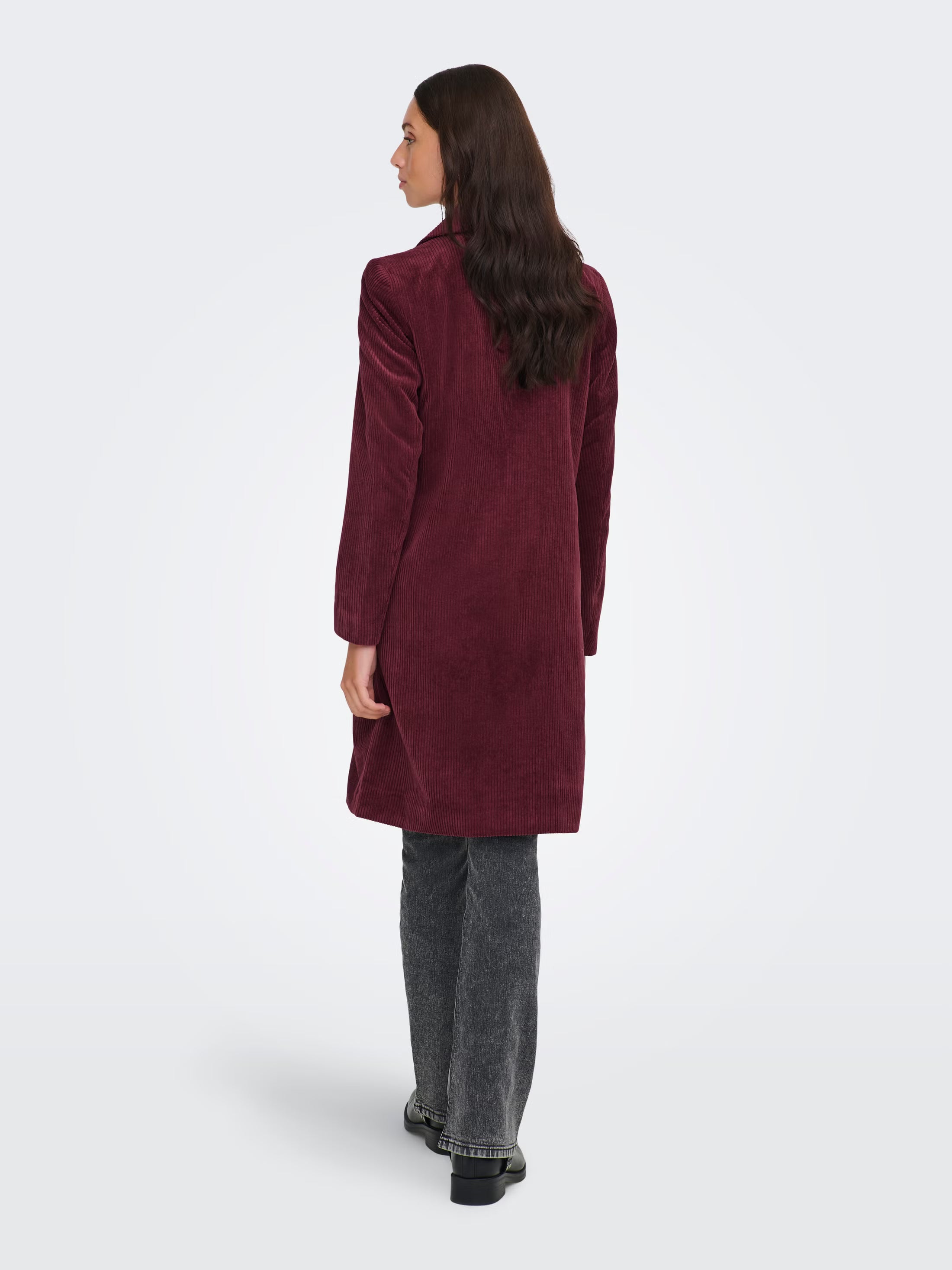 Manteau Astrid Cord Framboise Only