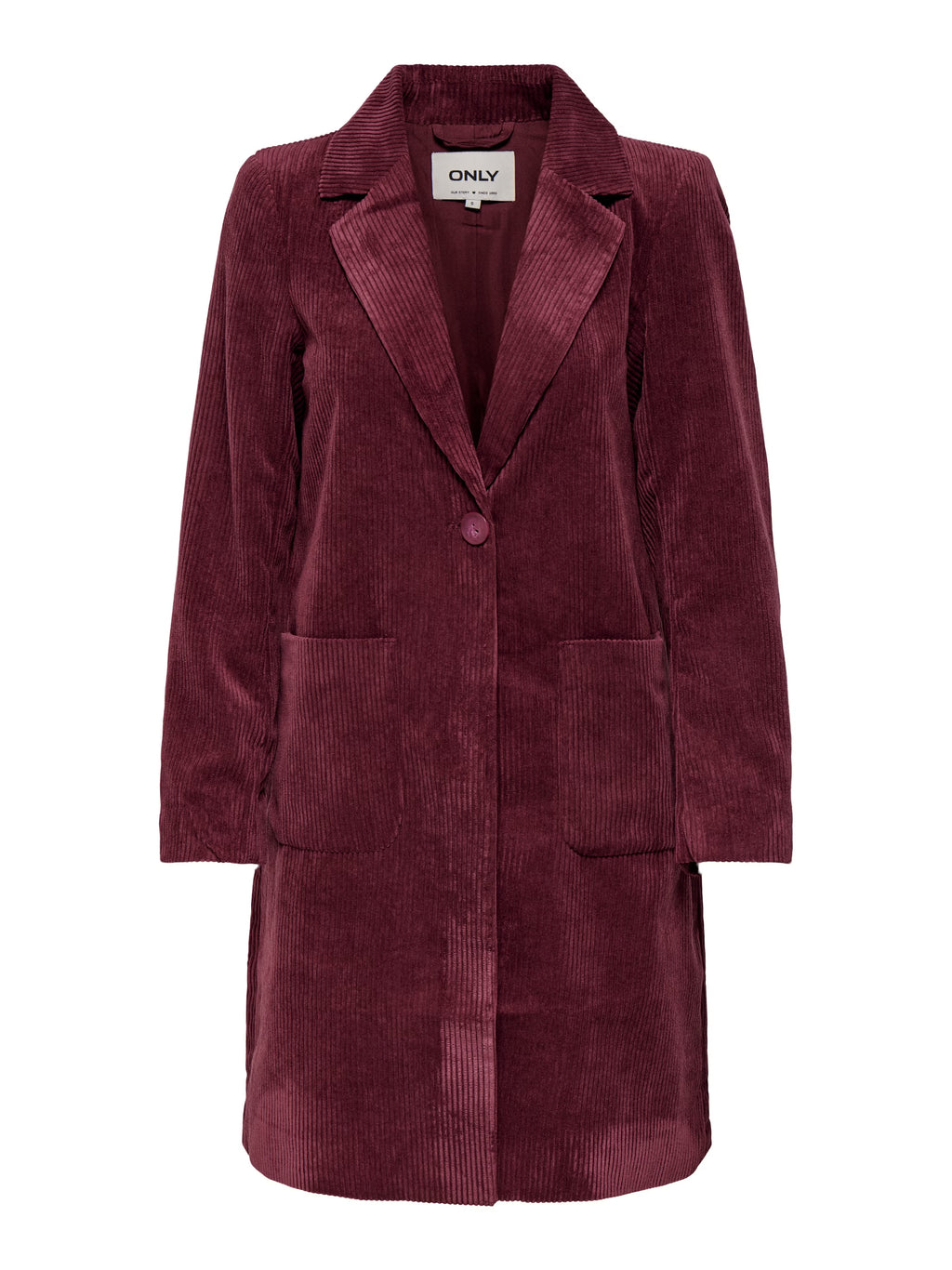 Manteau Astrid Cord Framboise Only