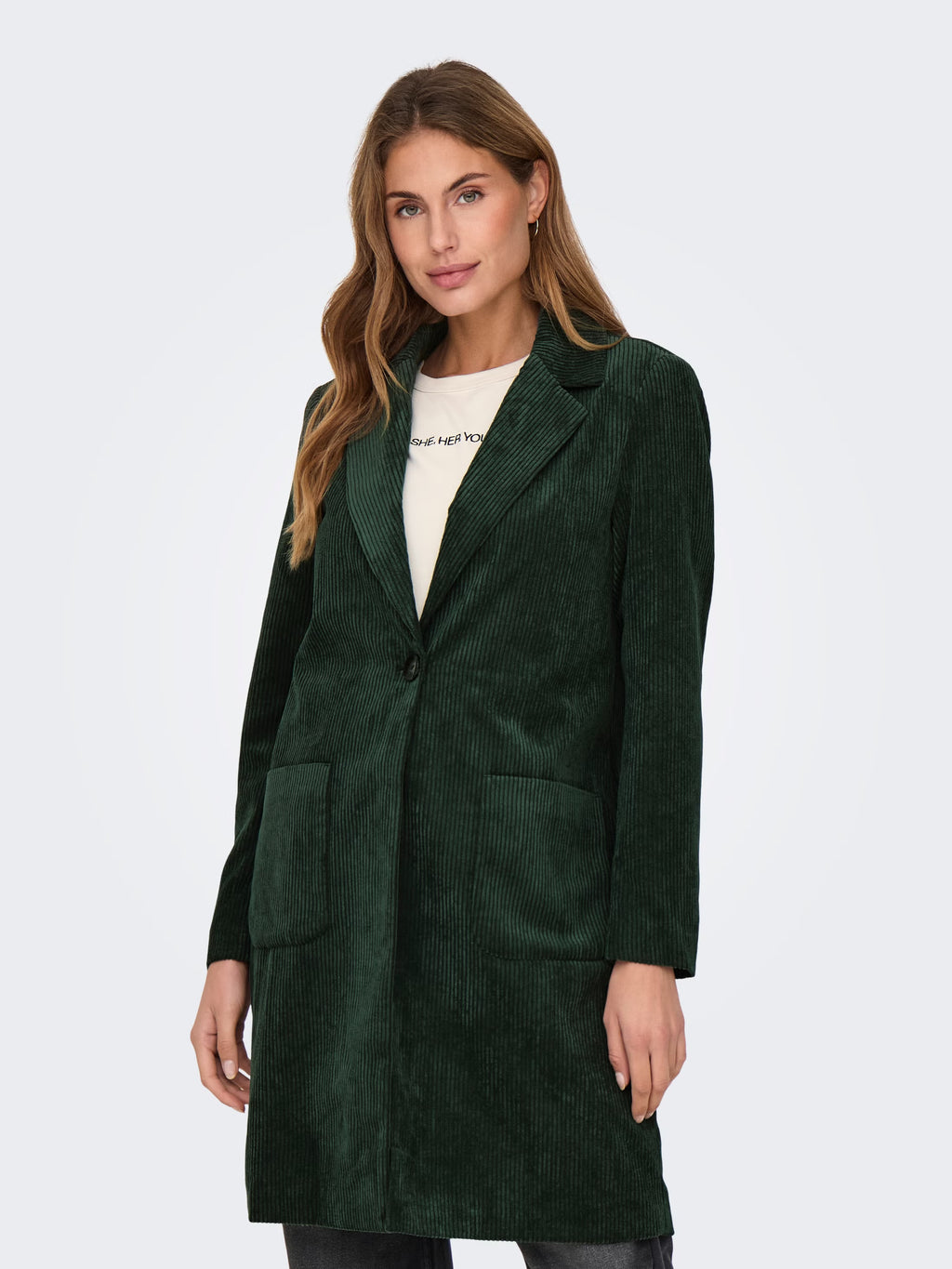 Manteau Astrid Cord Vert Only