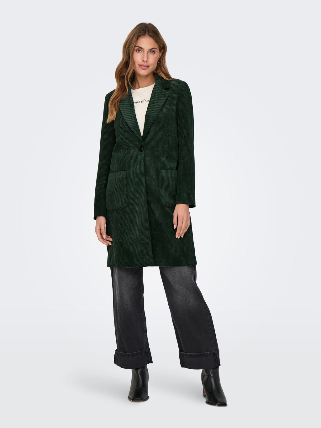 Manteau Astrid Cord Vert Only