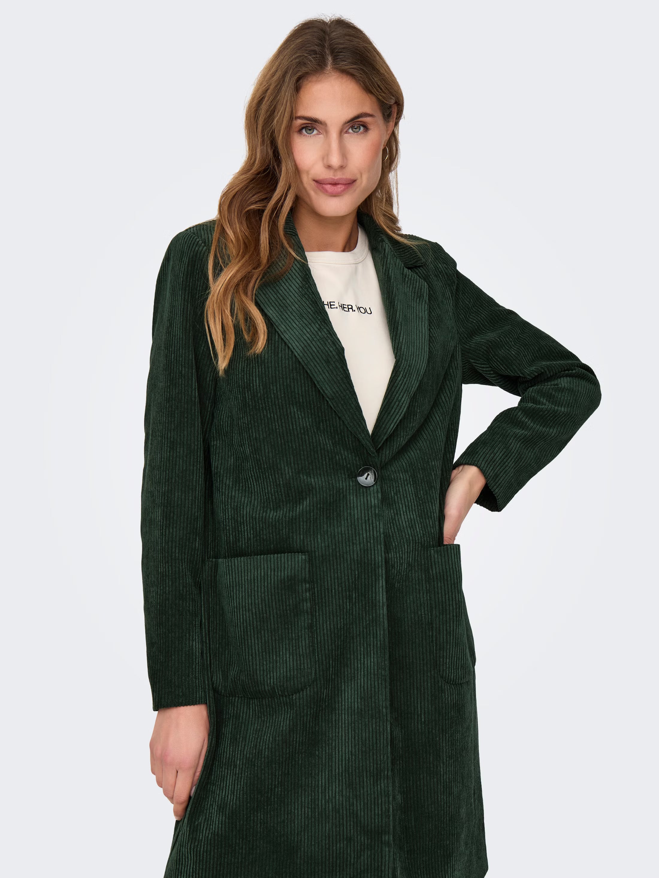 Manteau Astrid Cord Vert Only