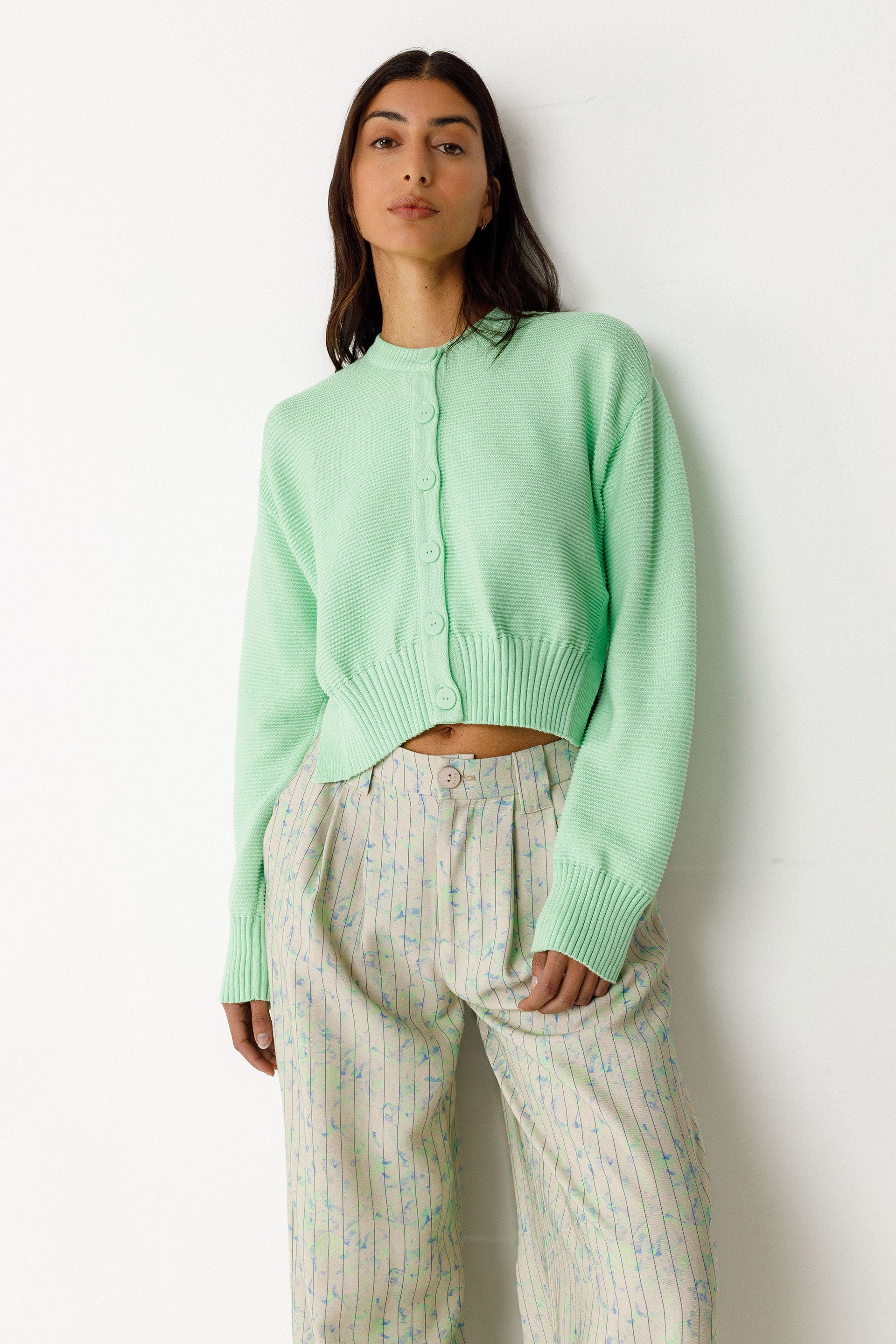 Light Green Belene Cardigan SKFK