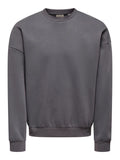 Only & Sons Ceres Oversize Crew Neck Sweatshirt Asphalt