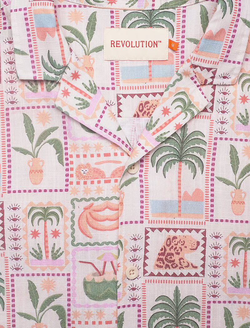 RVLT Lilac/Pink Short-Sleeved Cuban Shirt