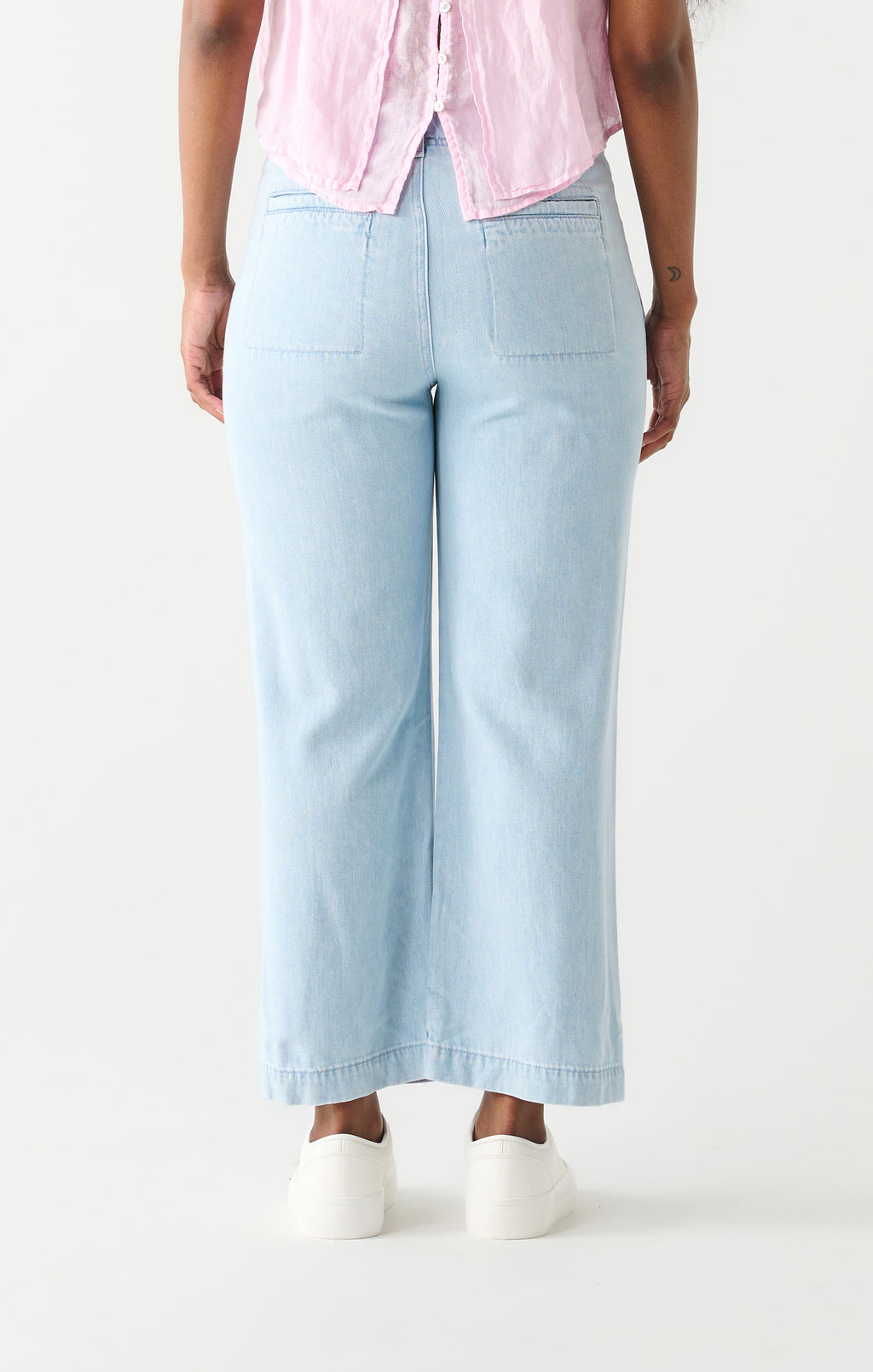 Dex Light Blue Utility Wide Leg Crop Jeans