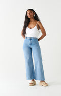 Jeans High Waist Culotte Med Blue Wash Dex