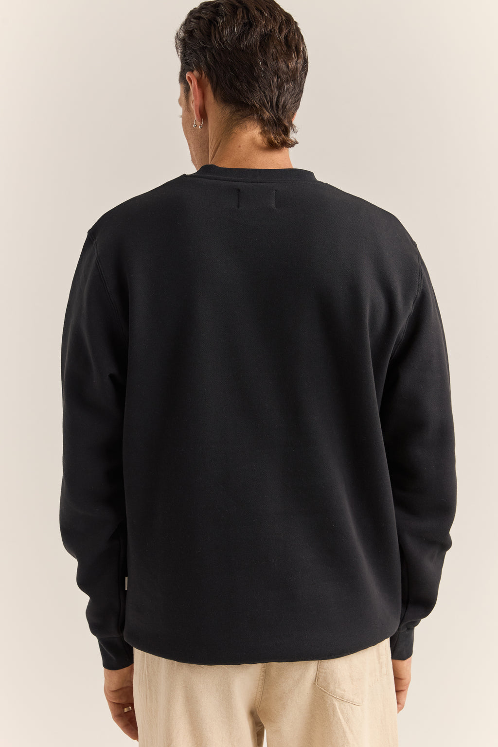 Rhythm Black Fleece Crew Sweatshirt