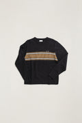 Chandail Mohair Stripe Knit Noir Rhythm