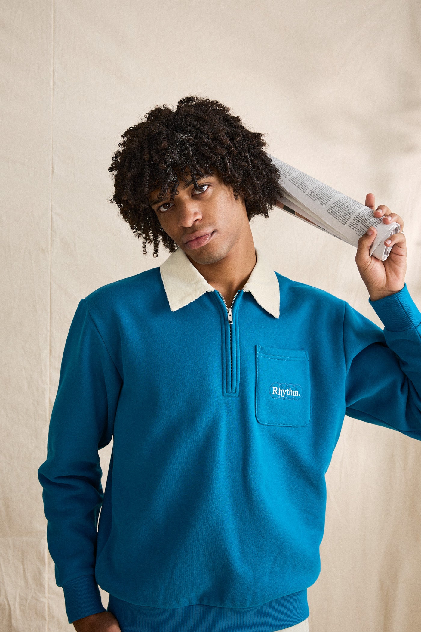 Chandail Sutton Quarter Zip Bleu Pool Rhythm