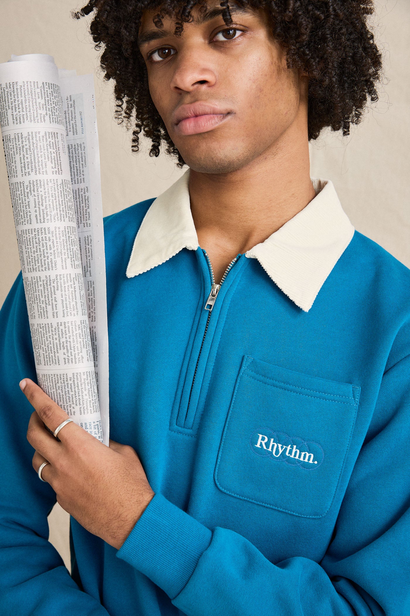 Chandail Sutton Quarter Zip Bleu Pool Rhythm