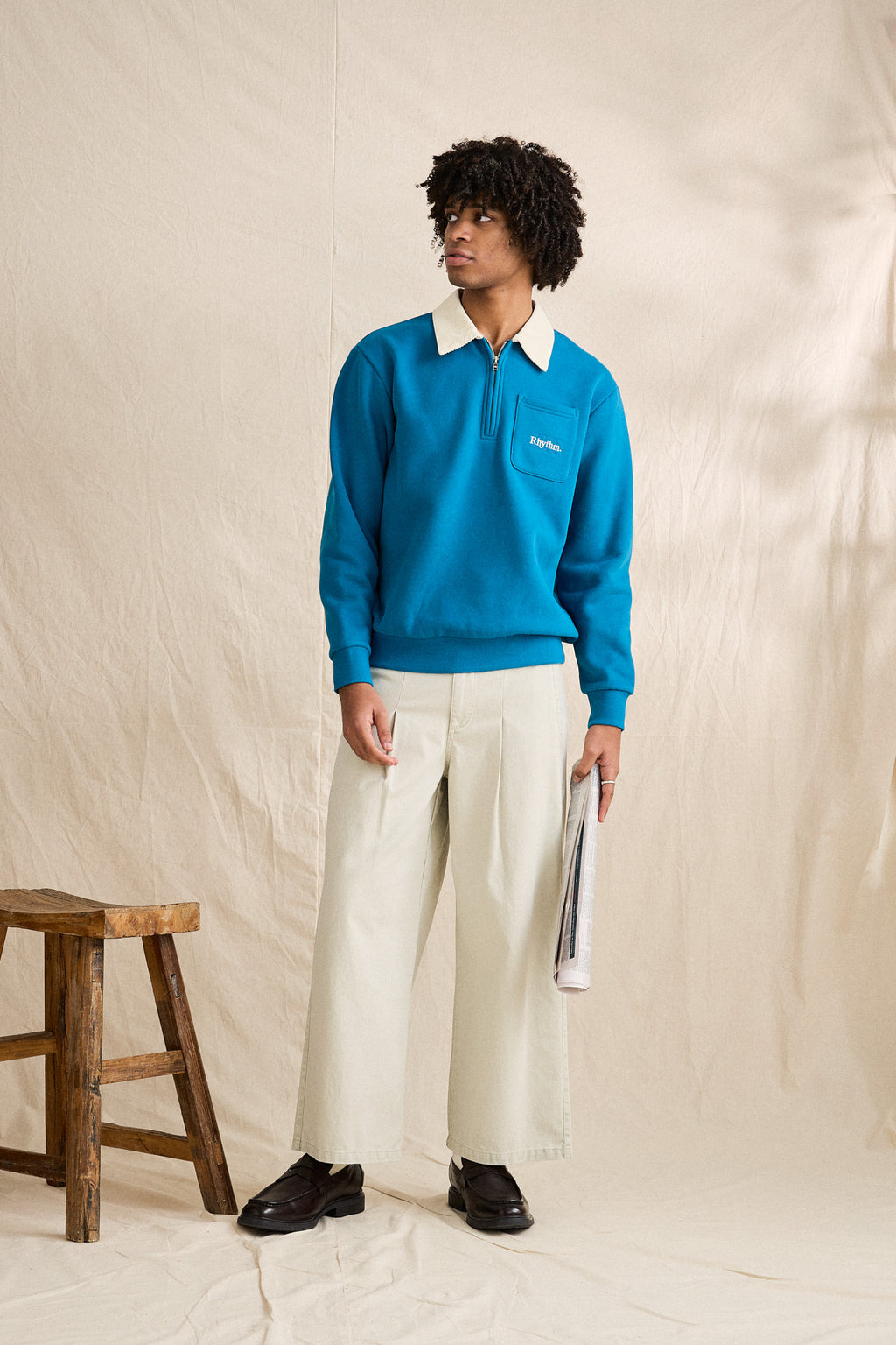 Chandail Sutton Quarter Zip Bleu Pool Rhythm