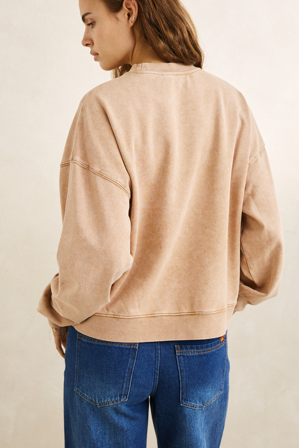 Pull Salt Wash Crew Fleece Beige Rhythm