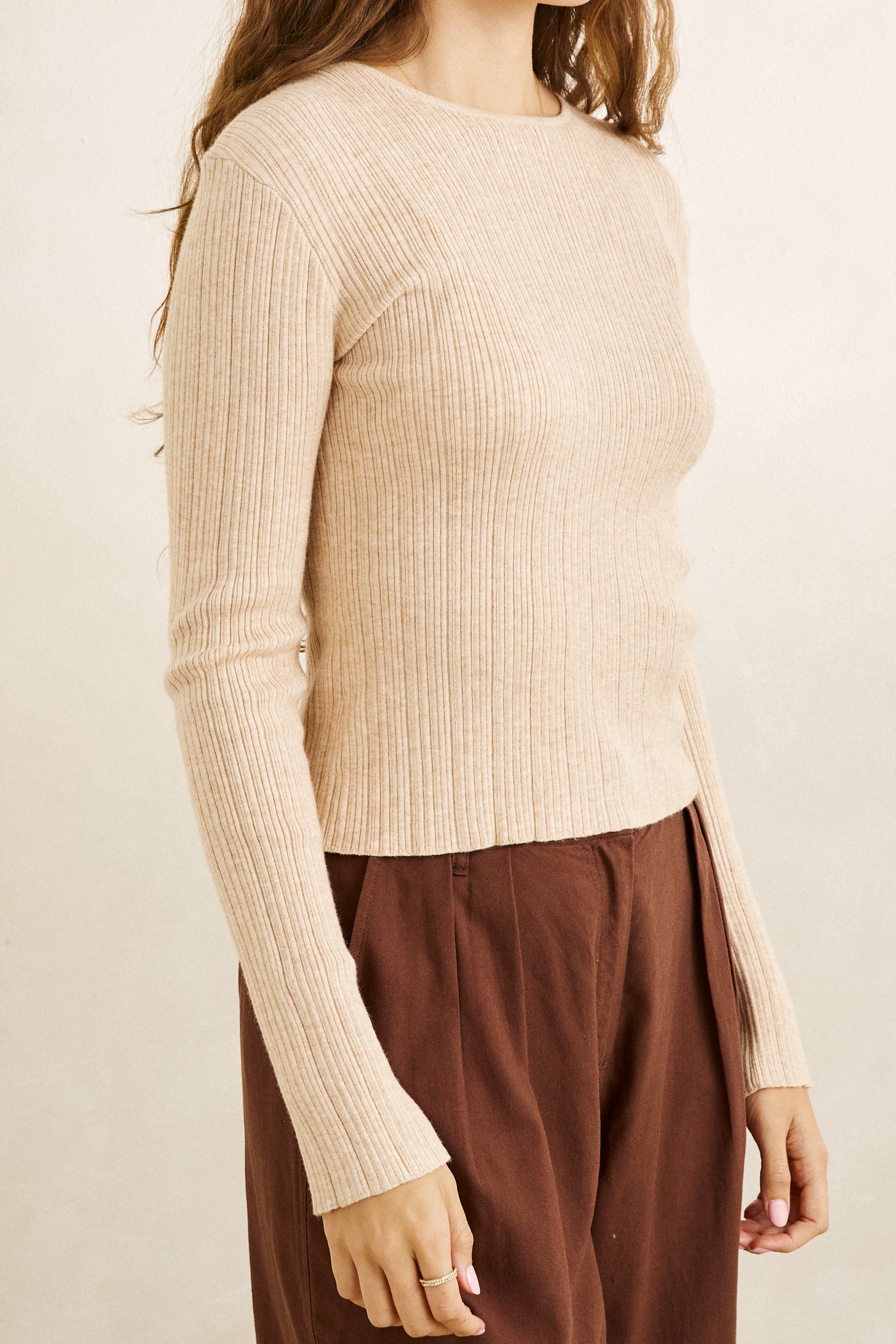 Haut Essential LS Knit Beige Rhythm