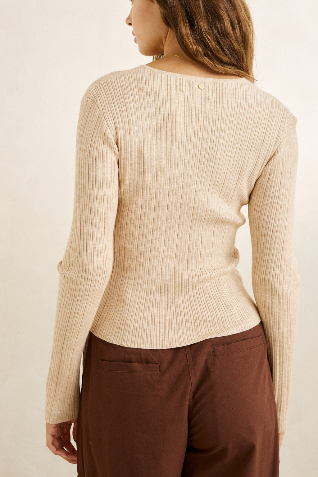 Haut Essential LS Knit Beige Rhythm