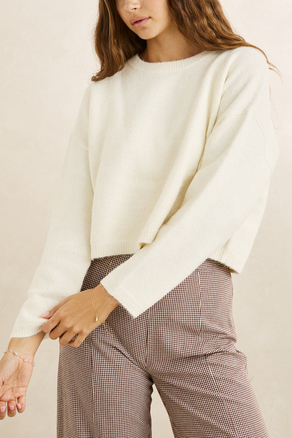 Pull Estelle Fluffy Crew Crème Rhythm