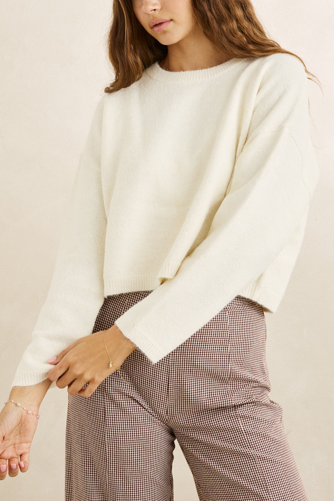 Pull Estelle Fluffy Crew Crème Rhythm