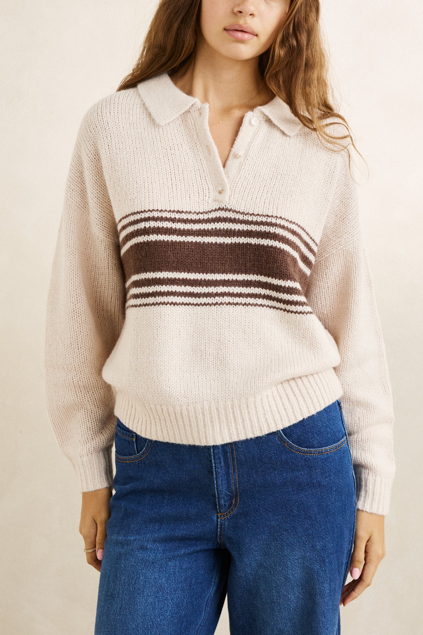 Pull Strata Collared Naturel Rhythm