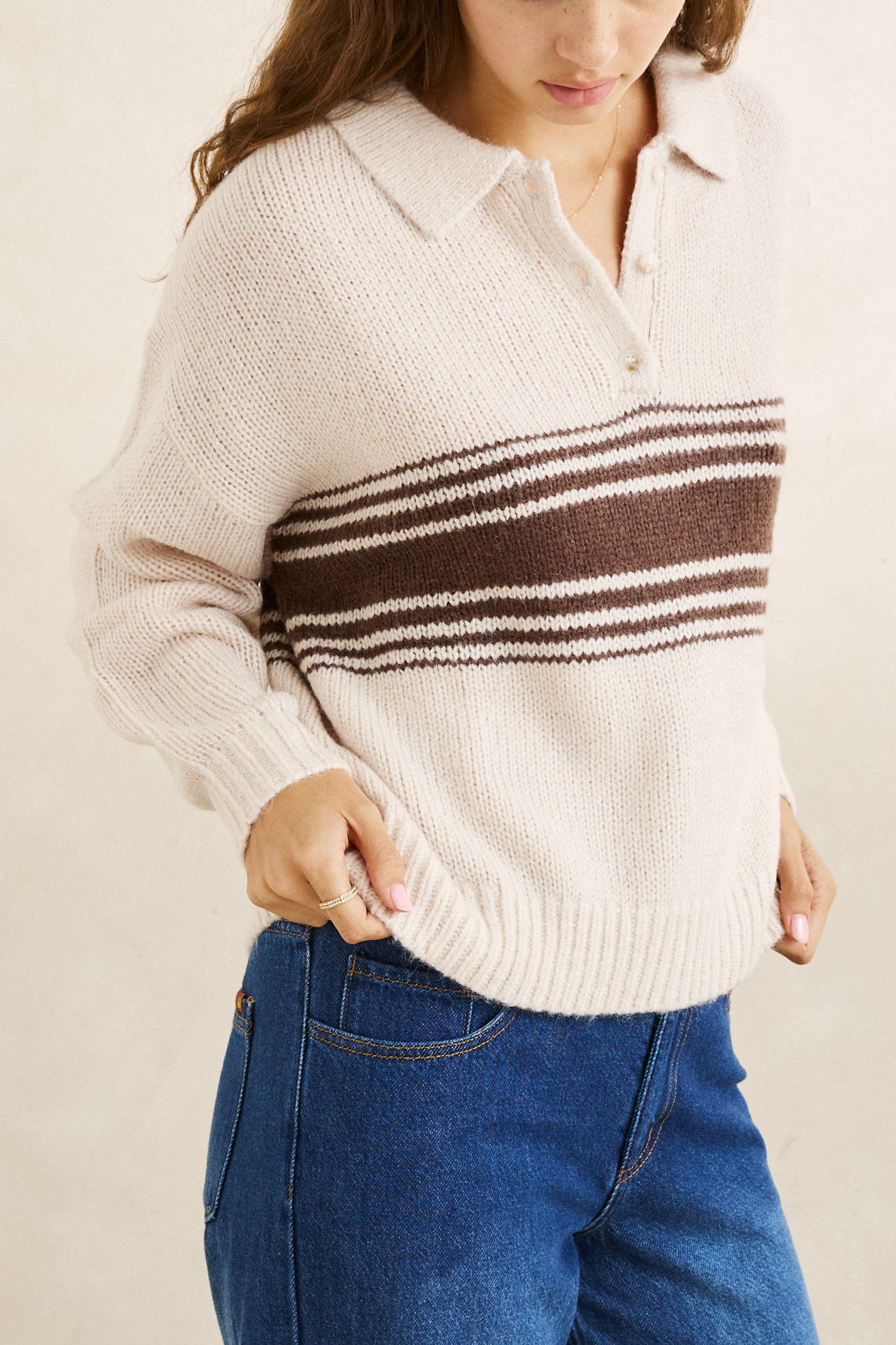 Pull Strata Collared Naturel Rhythm